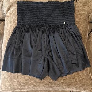 NATURAL LIFE Black High Waist Shorts with Smocked Waistband